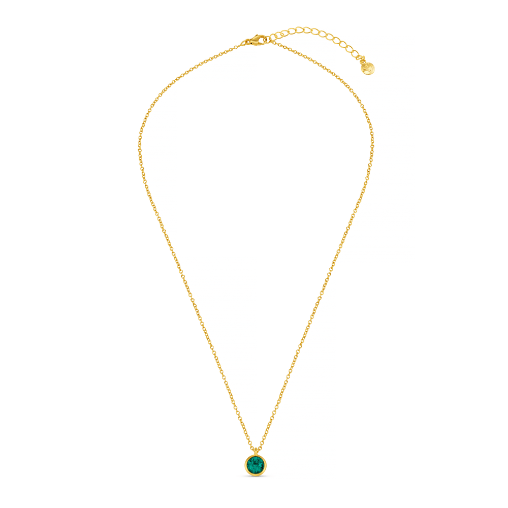 Short Necklaces Emerald Necklace Made With Swarovski® Crystals - Gold Orelia Jewellery
