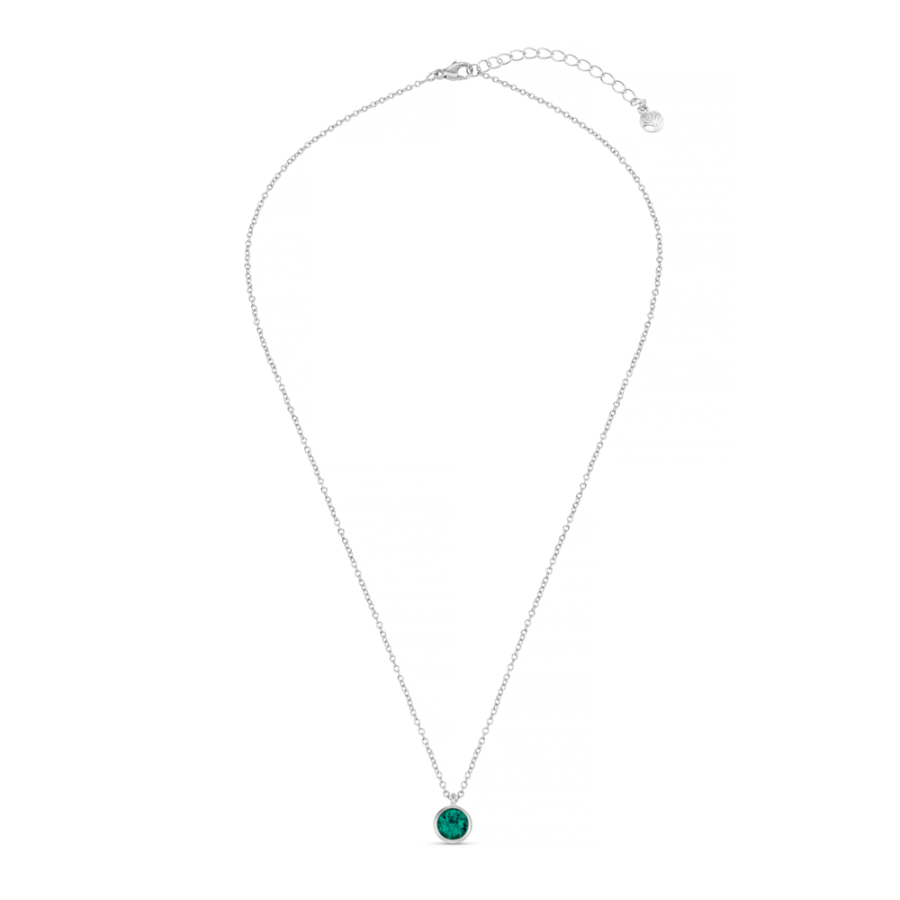 Short Necklaces Emerald Necklace Made With Swarovski® Crystals - Silver Orelia Jewellery