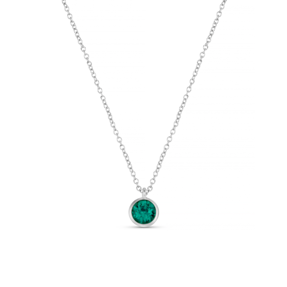 Short Necklaces Emerald Necklace Made With Swarovski® Crystals - Silver Orelia Jewellery