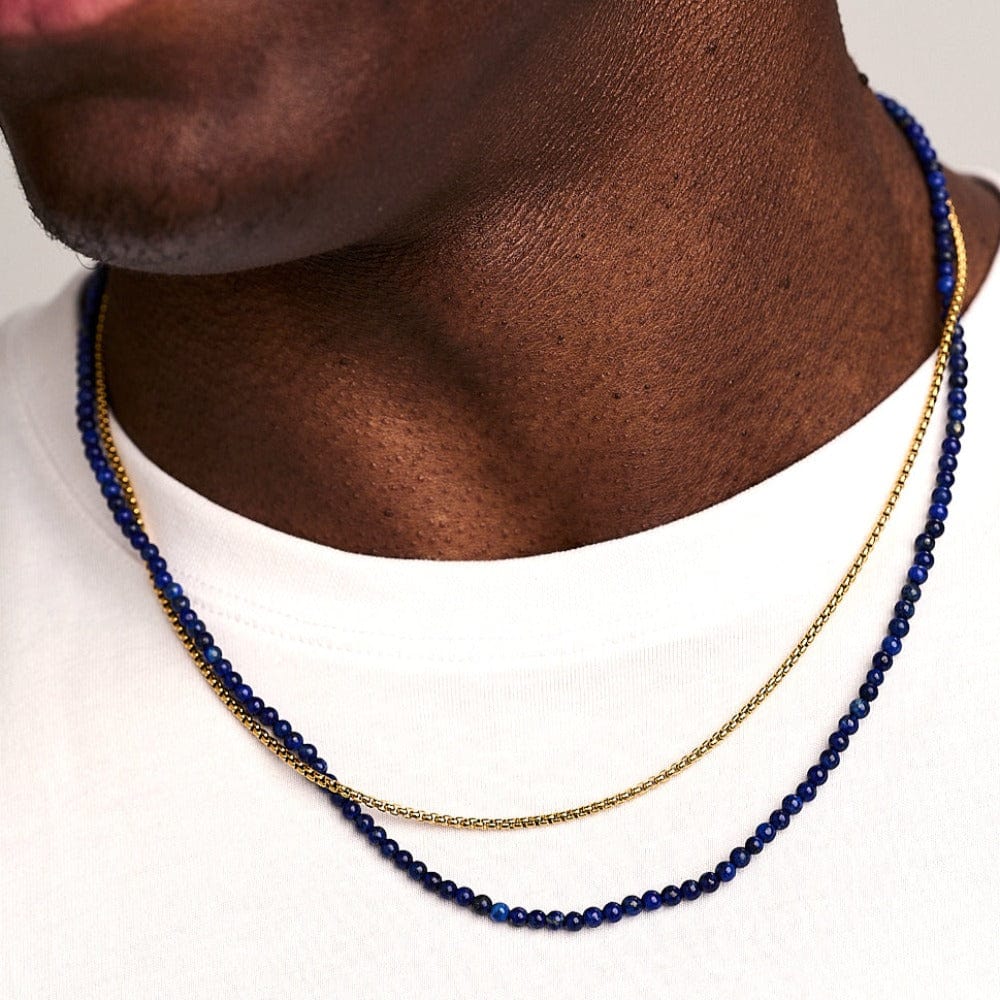 Short Necklaces Lapis & Chain 2-Row Necklace Orelia Jewellery