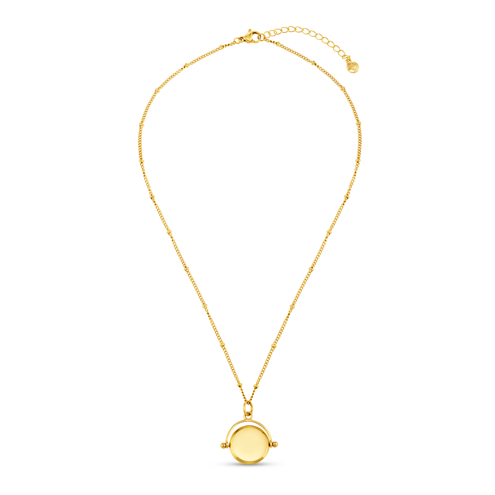 Short Necklaces LUXE Faceted Disc Spinner Necklace - Gold Orelia Jewellery