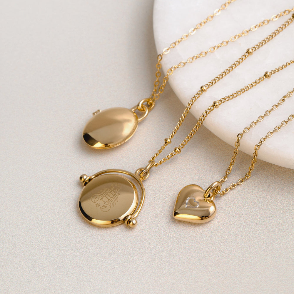 Short Necklaces LUXE Faceted Disc Spinner Necklace - Gold Orelia Jewellery