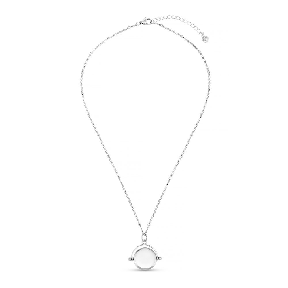 Short Necklaces LUXE Faceted Disc Spinner Necklace - Silver Orelia Jewellery