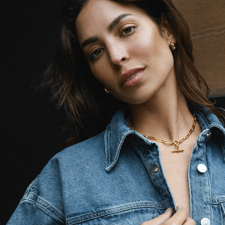 Short Necklaces LUXE Linear Link T-Bar Necklace - Gold Orelia Jewellery