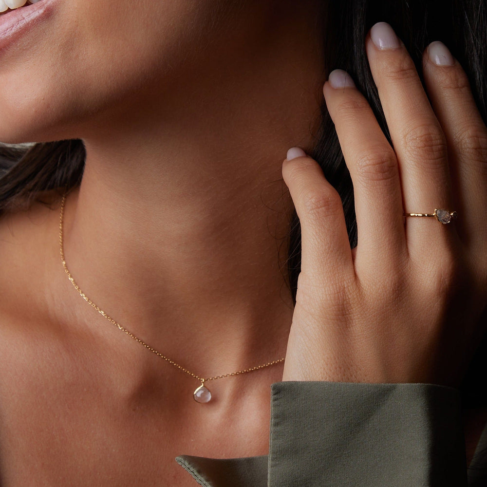 Short Necklaces LUXE Moonstone Semi-Precious Necklace Orelia Jewellery