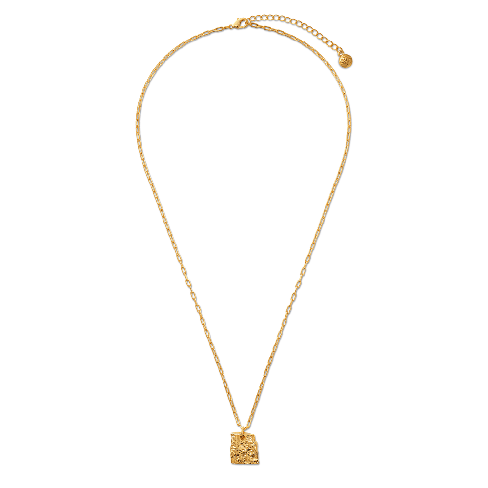 Short Necklaces Molten Square Charm Necklace Orelia Jewellery
