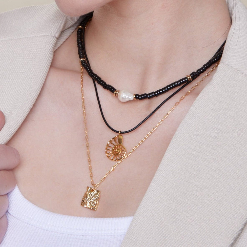 Short Necklaces Molten Square Charm Necklace Orelia Jewellery