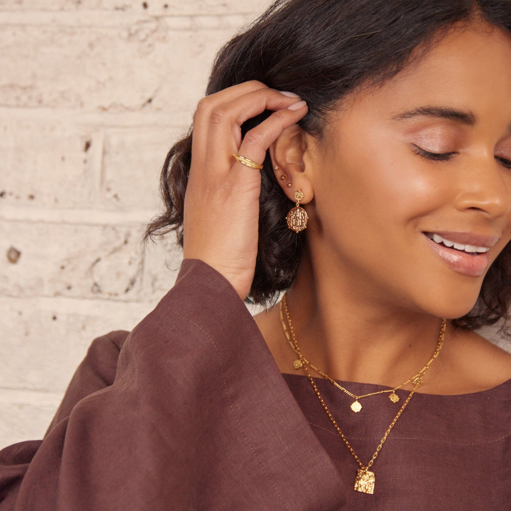 Short Necklaces Molten Square Charm Necklace Orelia Jewellery