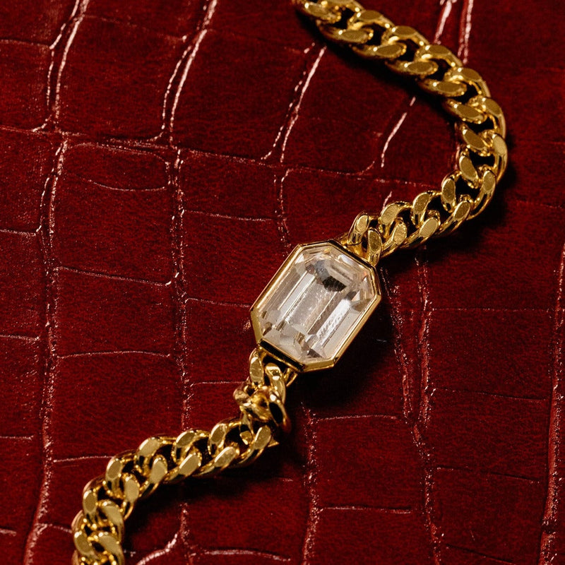 Short Necklaces Statement Octagon Crystal Chain Necklace Orelia Jewellery