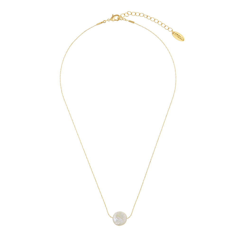 Short Necklaces Stationed Flat Pearl Collar Necklace - Gold Orelia Jewellery