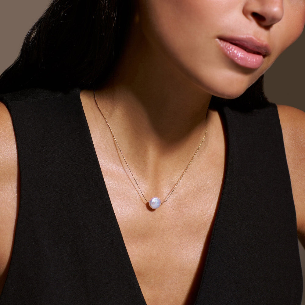 Short Necklaces Stationed Flat Pearl Collar Necklace - Gold Orelia Jewellery