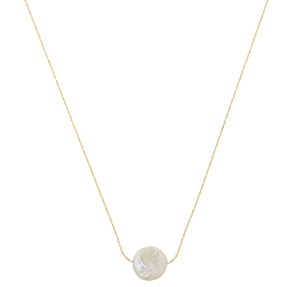 Short Necklaces Stationed Flat Pearl Collar Necklace - Gold Orelia Jewellery