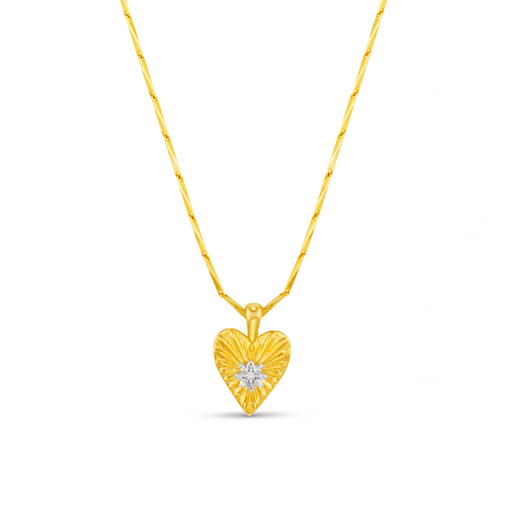 Short Necklaces Textured Heart Charm Necklace Orelia Jewellery