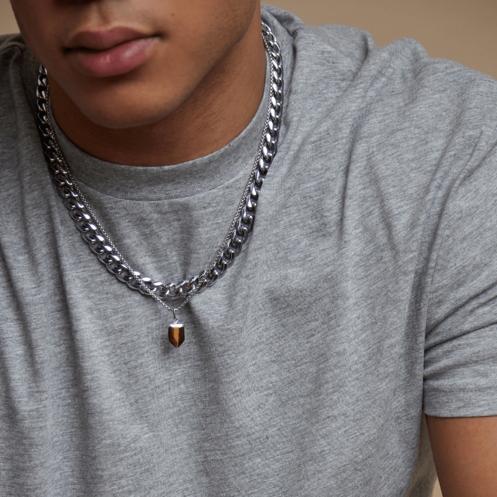 Short Necklaces Tiger's Eye Tusk Necklace Orelia Jewellery