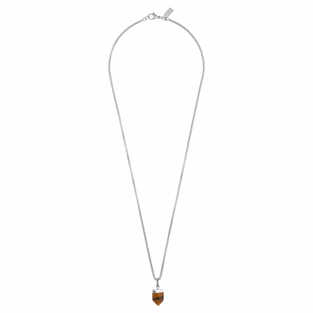 Short Necklaces Tiger's Eye Tusk Necklace Orelia Jewellery