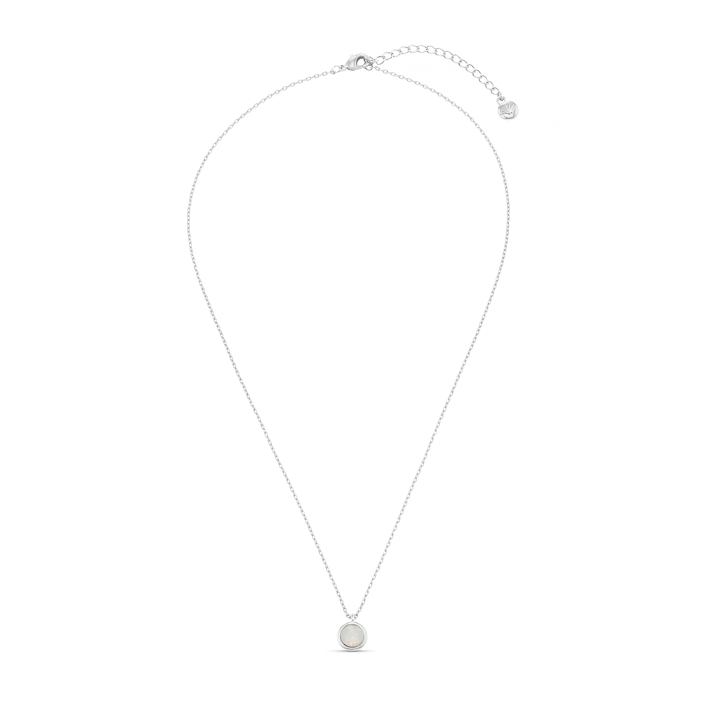 Short Necklaces White Opal Necklace Made With Swarovski® Crystals - Silver Orelia Jewellery