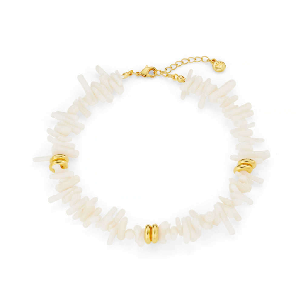 Single Anklet Default Cream Coral Chip Anklet Orelia Jewellery