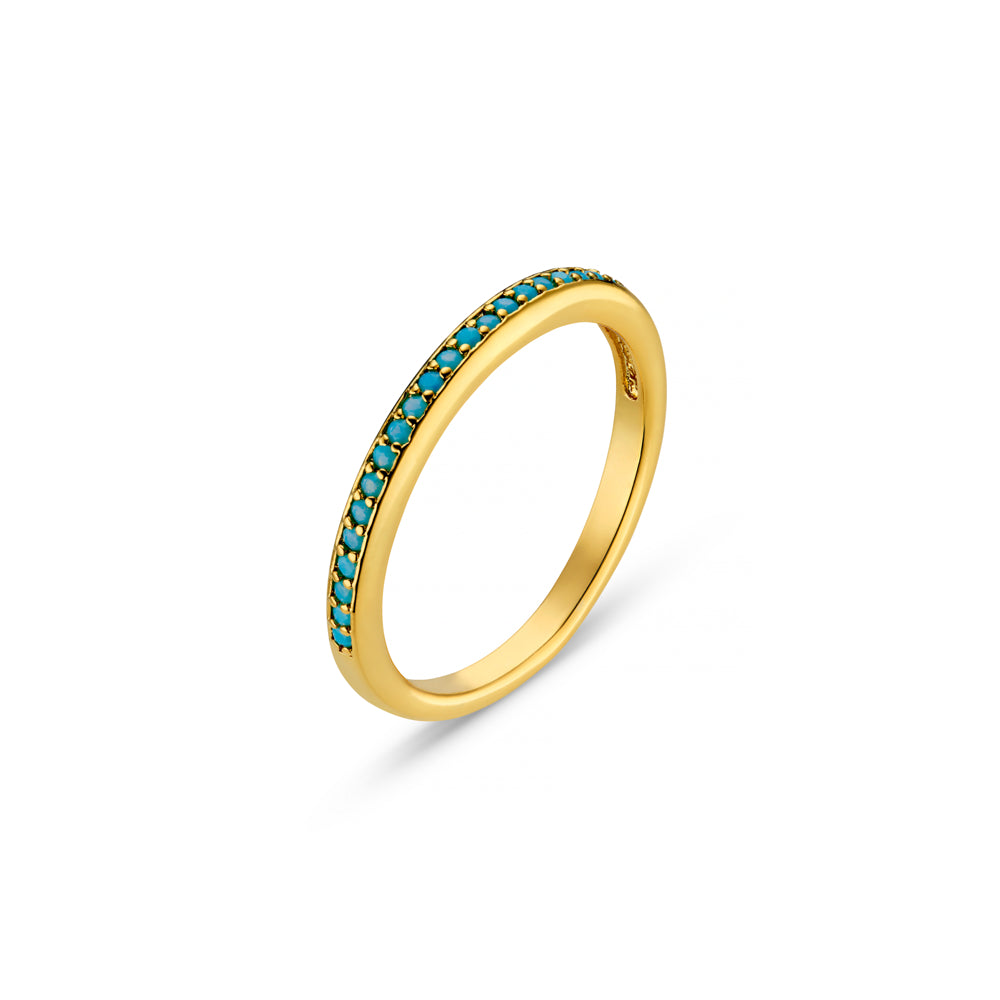 Single Band Ring Fine Turquoise Pavé Ring Orelia Jewellery