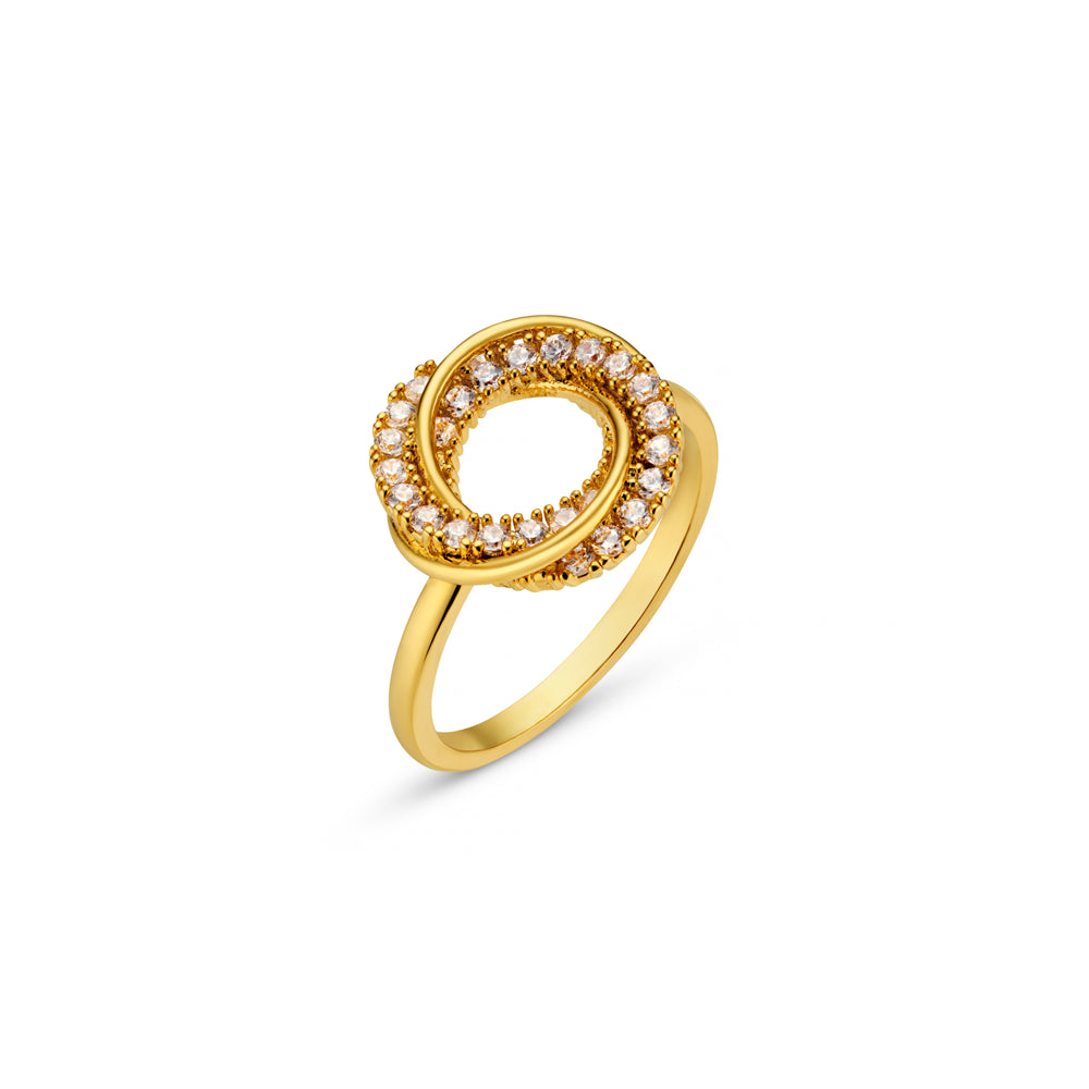 Single Band Ring M/L Interlocking Pavé Open Circle Ring Orelia Jewellery