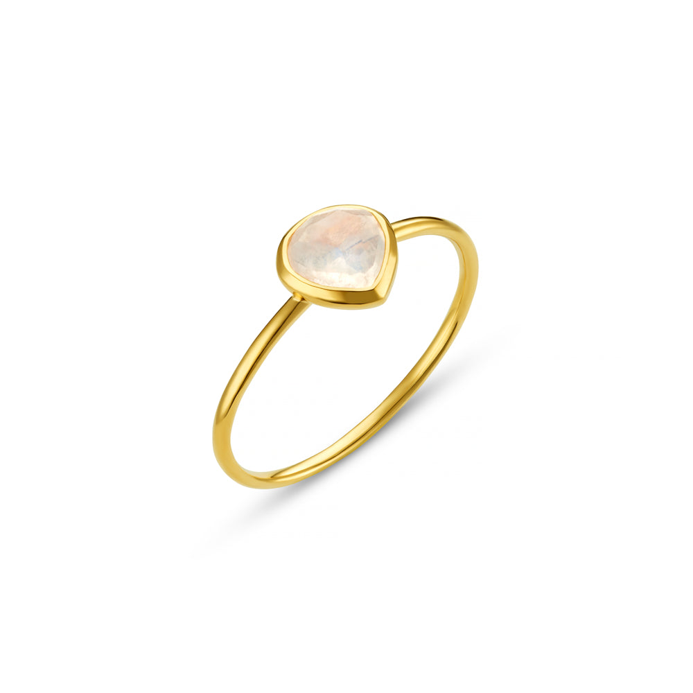 Single Band Ring M/L LUXE Rainbow Moonstone Ring Orelia Jewellery