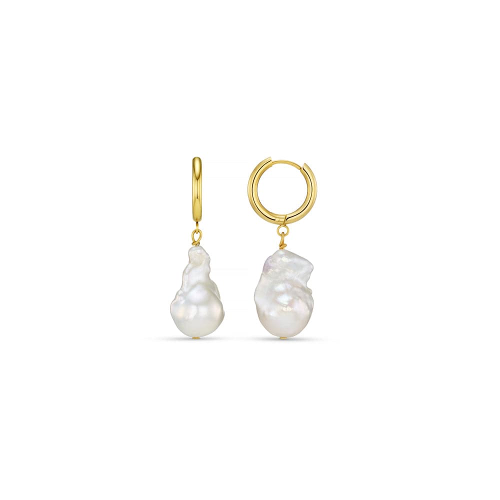 Small Hoop Default LUXE Statement Pearl Drop Hoop Earrings Orelia Jewellery