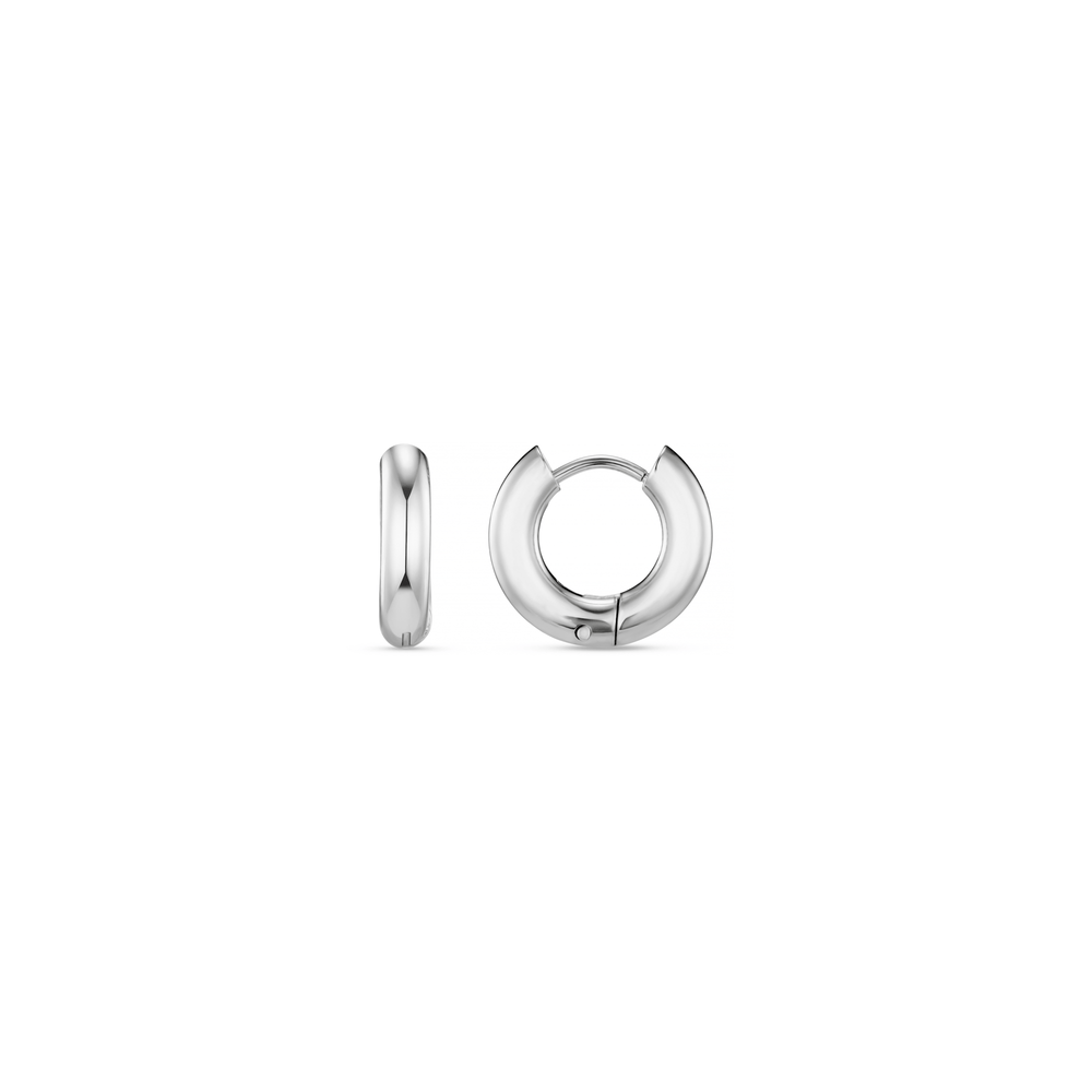 Small Hoop LUXE Chubby Huggie Hoop Earrings - Silver Orelia Jewellery