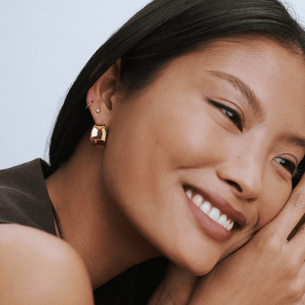 Small Hoop ONE LUXE Chunky Molten Hoop Earrings Orelia Jewellery