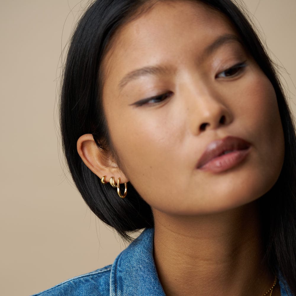 Small Hoop ONE Oval Twist Hoop Earrings Orelia Jewellery