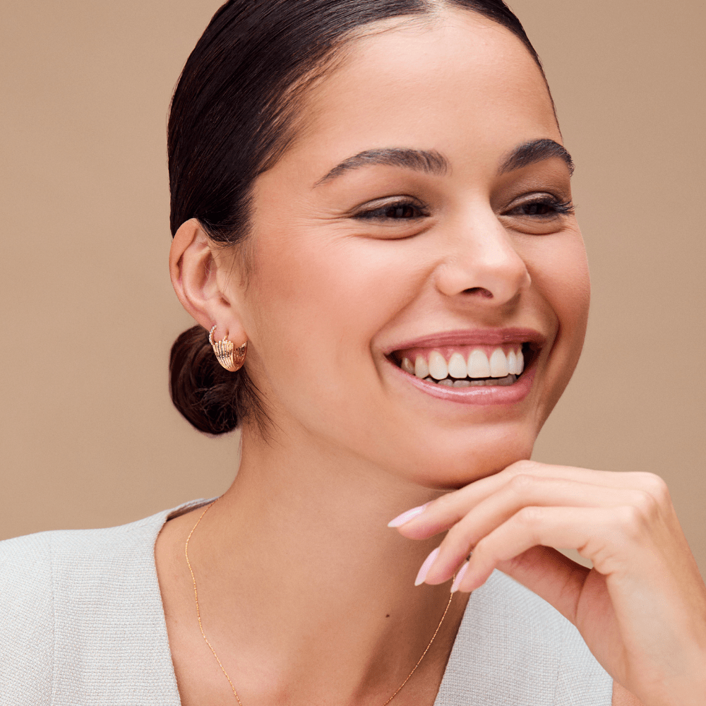 Small Hoop Textured Fan Small Hoop Earrings Orelia Jewellery