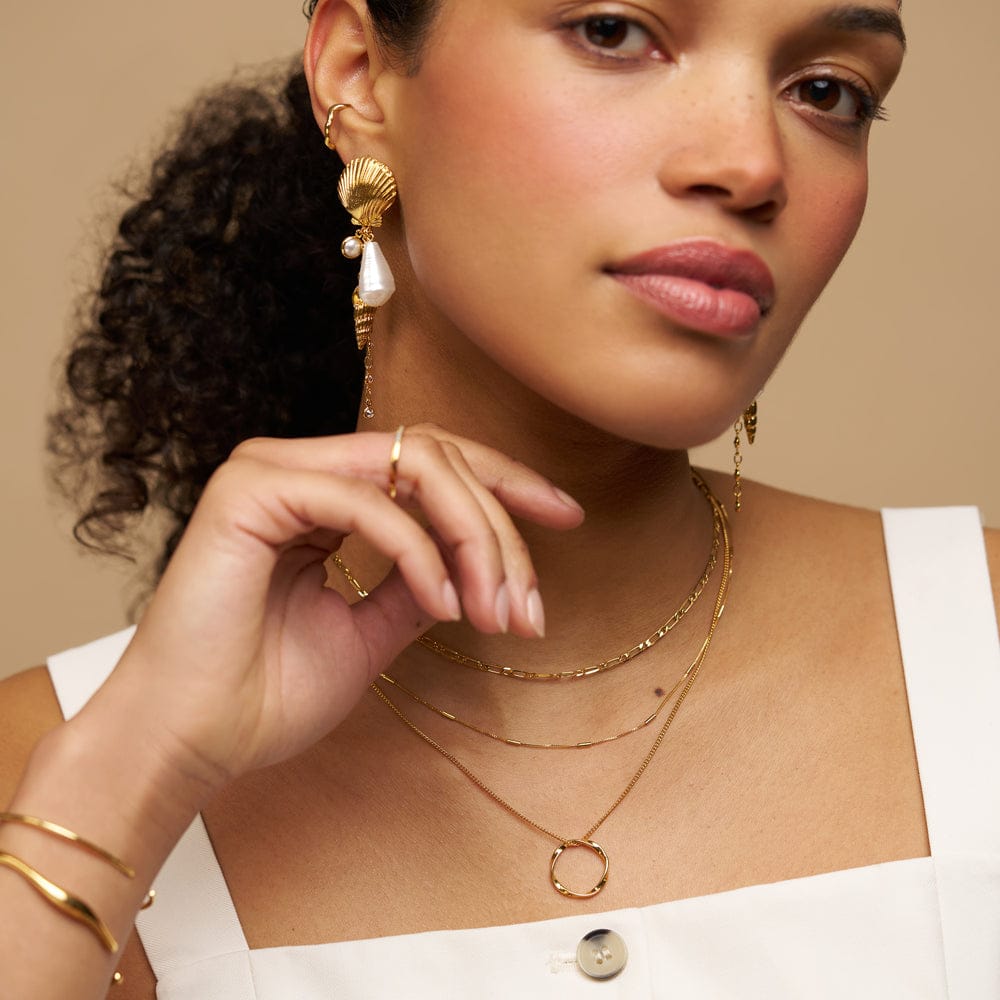 Statement Earring Default Statement Mixed Shell & Pearl Statement Drop Earrings Orelia Jewellery