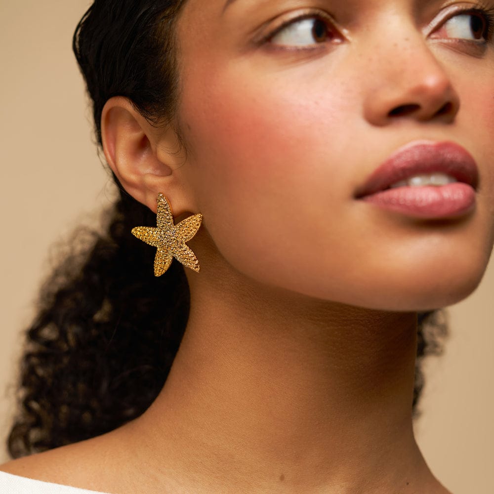 Statement Earring Default Statement Textured Starfish Stud Earrings Orelia Jewellery