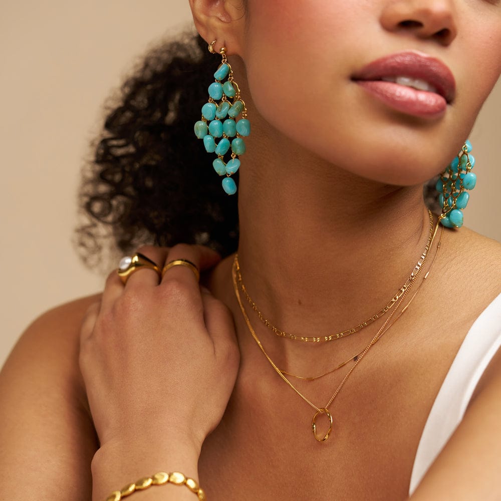 Statement Earring Default Statement Turquoise Chandelier Drop Earrings Orelia Jewellery