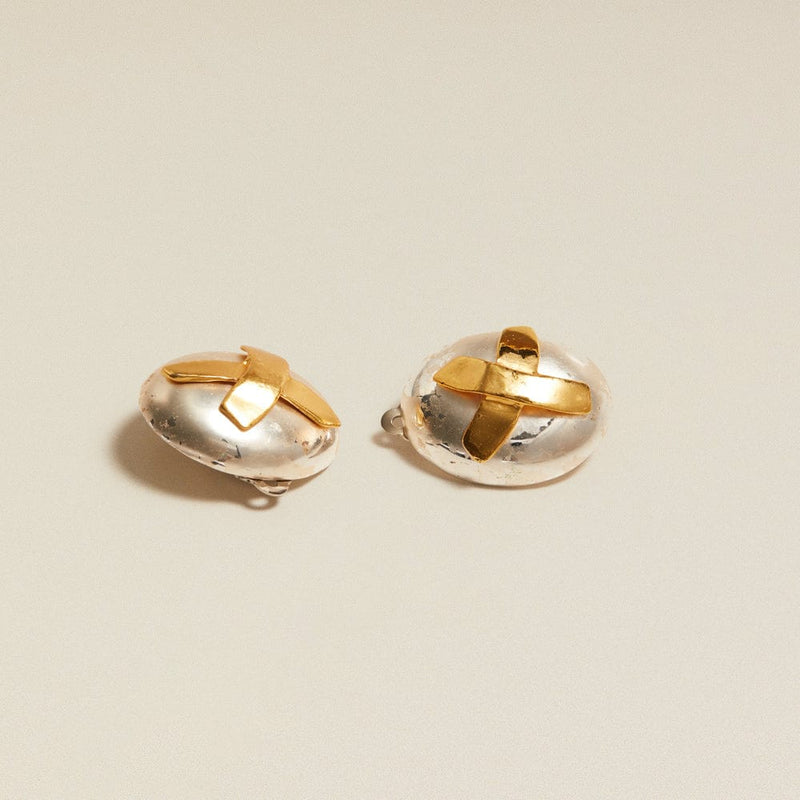 Statement Earring Default Vintage Statement Mixed Plate Clip-On Earrings Orelia Jewellery