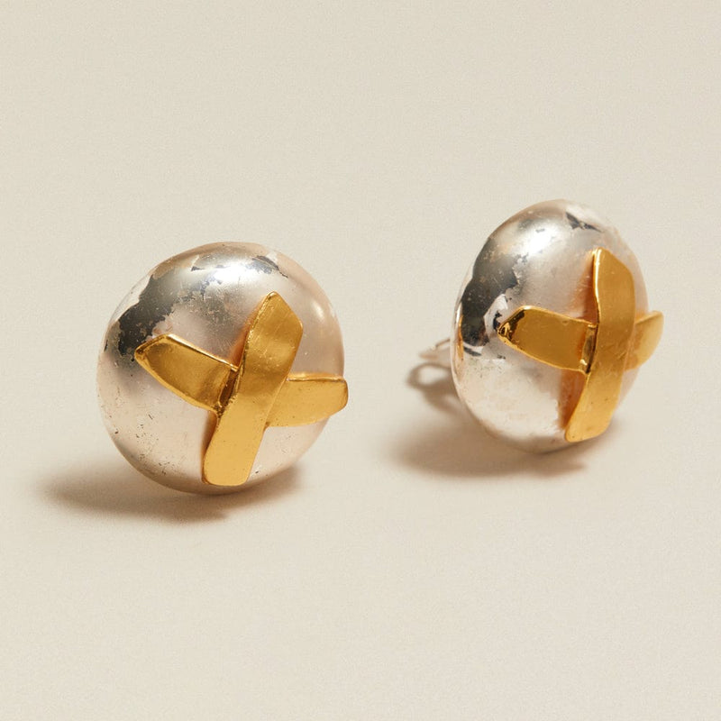 Statement Earring Default Vintage Statement Mixed Plate Clip-On Earrings Orelia Jewellery