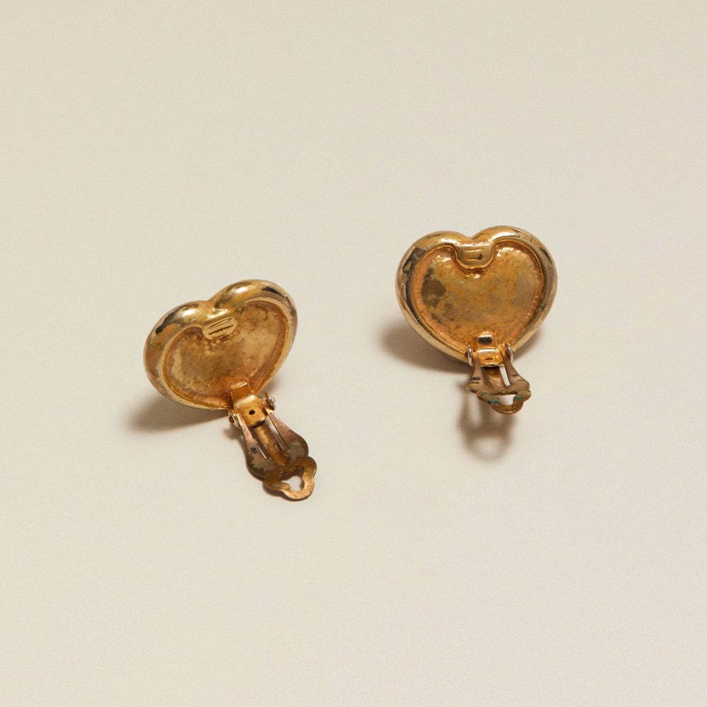 Statement Earring Default Vintage Statement Pearl Heart Clip-On Earrings Orelia Jewellery