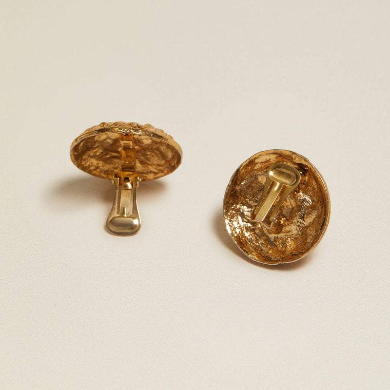 Statement Earring Default Vintage Statement Round Detailed Clip-On Earrings Orelia Jewellery