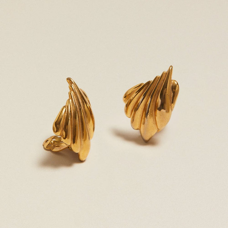 Statement Earring Default Vintage Statement Scalloped Clip-On Earrings Orelia Jewellery