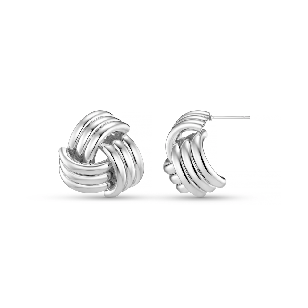 Statement Earring Interlocking Statement Stud Earrings Silver Orelia Jewellery