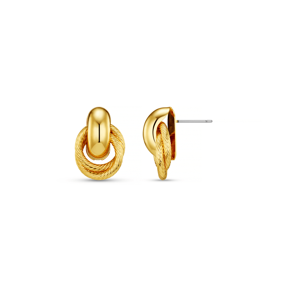 Statement Earring Mini Textured Interlocking Earrings Orelia Jewellery