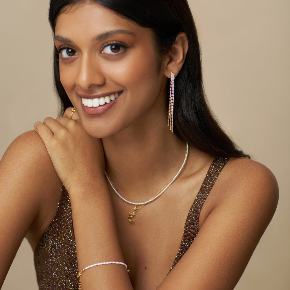 Statement Earring ONE Cupchain Waterfall Drop Earrings Orelia Jewellery