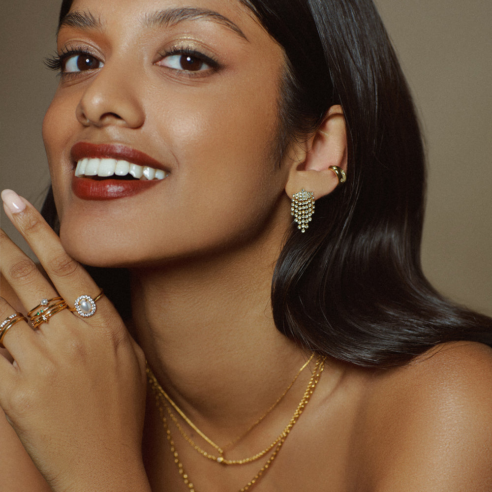 Statement Earring ONE Mini Waterfall Cupchain Earrings Orelia Jewellery