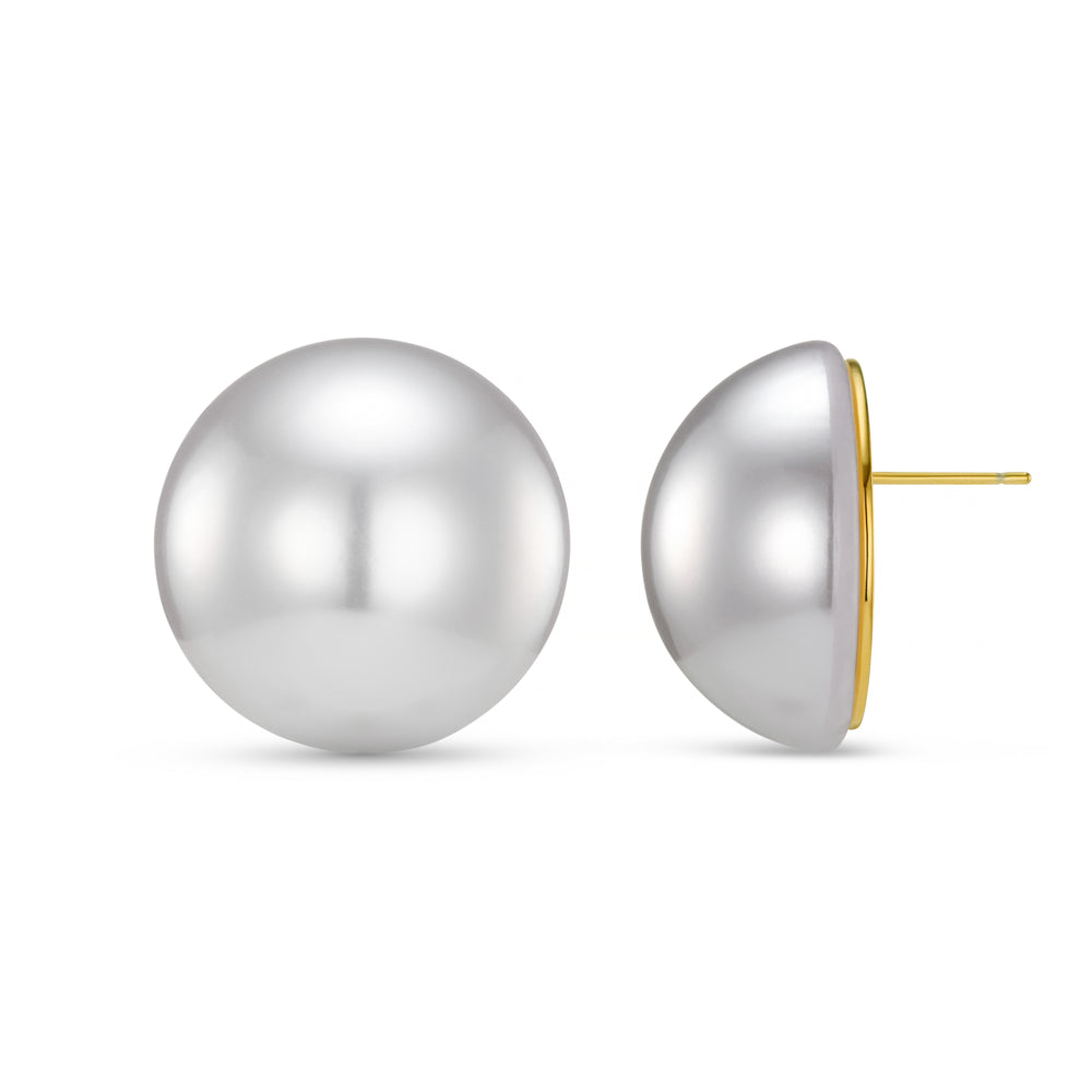 Statement Earring ONE Statement Domed Pearl Stud Earrings Orelia Jewellery
