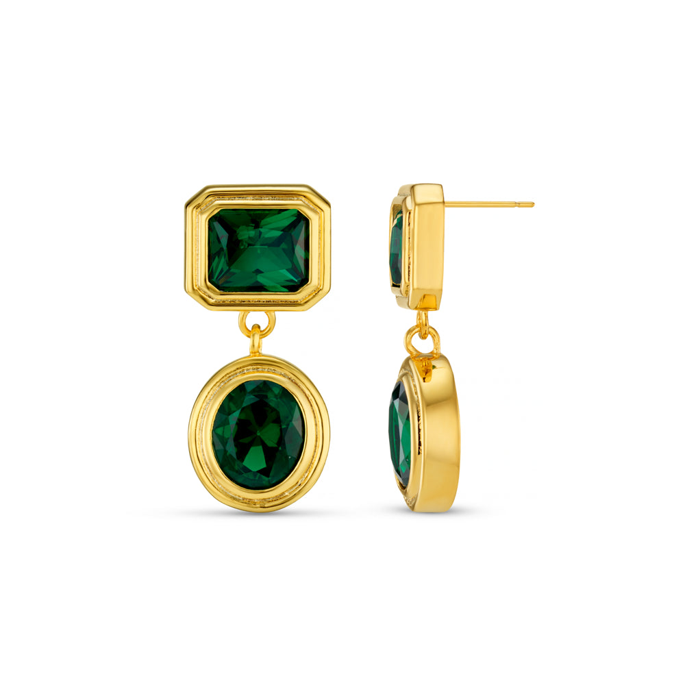Statement Earring ONE Statement Emerald Deco Drop Earrings Orelia Jewellery