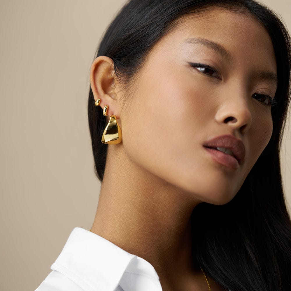 Statement Earring ONE Statement Taper Metal Hoop Earrings Orelia Jewellery
