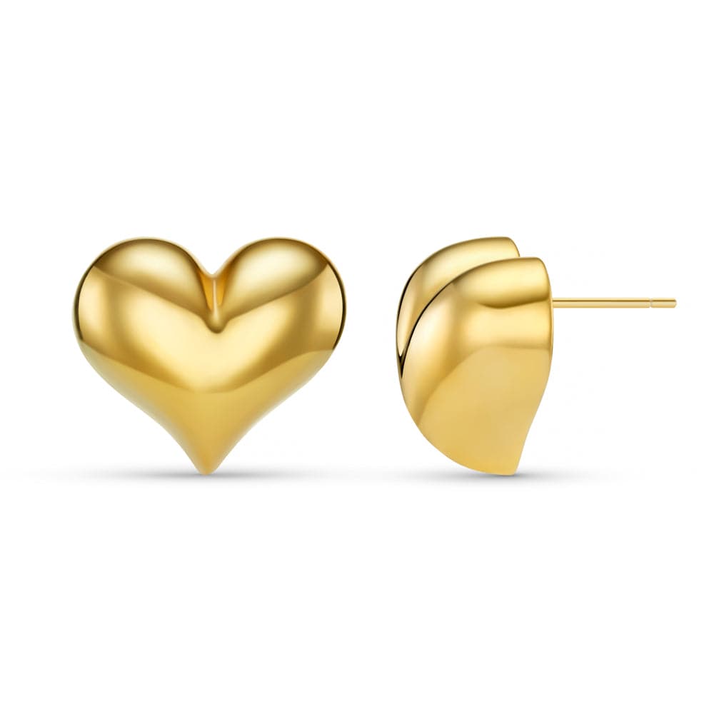 Statement Earring ONE Statement Voluminous Heart Stud Earrings Orelia Jewellery