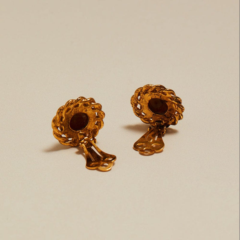 Statement Earring ONE Vintage Carnelian Clip-On Earrings Orelia Jewellery