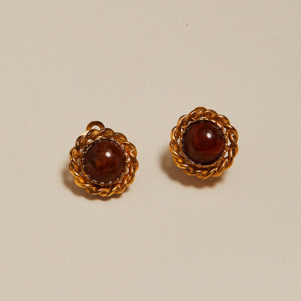 Statement Earring ONE Vintage Carnelian Clip-On Earrings Orelia Jewellery