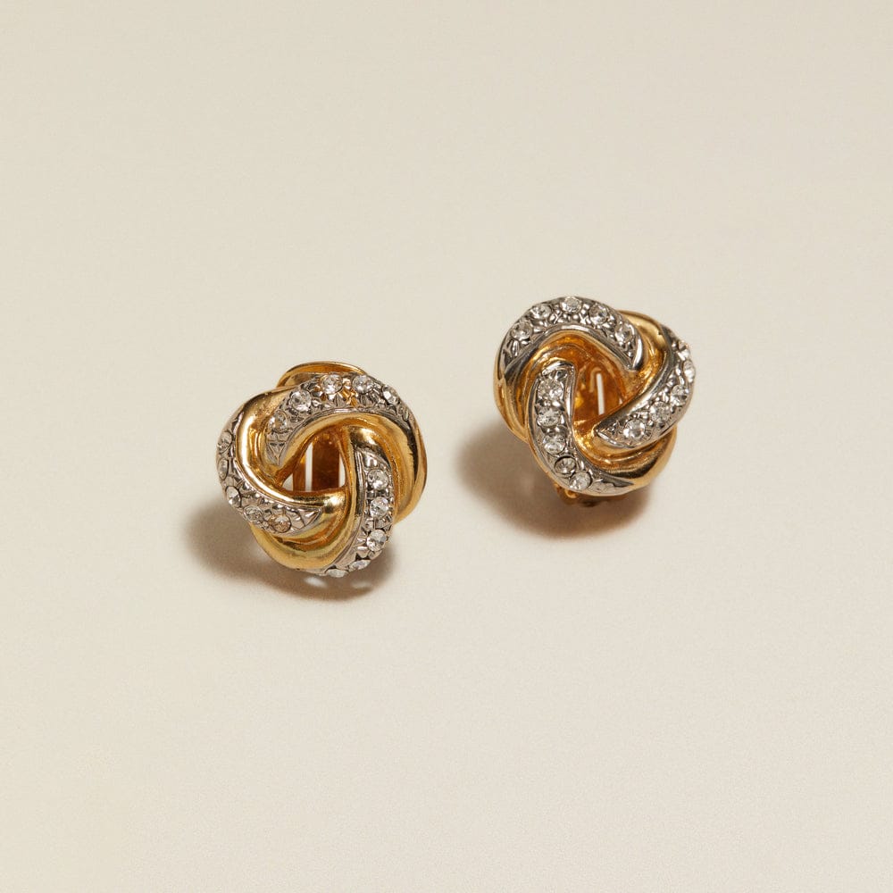 Statement Earring ONE Vintage Circular Interlocked Crystal Earrings Orelia Jewellery