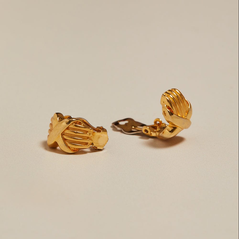 Statement Earring ONE Vintage Cross Domed Clip-On Earrings Orelia Jewellery