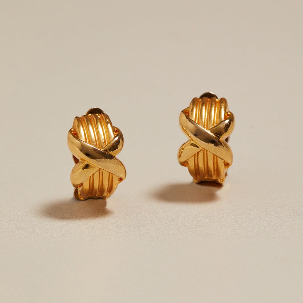 Statement Earring ONE Vintage Cross Domed Clip-On Earrings Orelia Jewellery